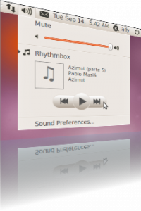 Controlul playerului Rhythmbox va veni integrat in indicatorul de sunet in Ubuntu Maverick Meerkat